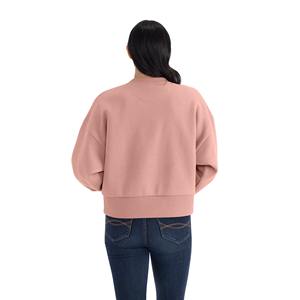 Jersey de cuello redondo con logotipo personalizado de alta calidad para mujer, sudadera de manga larga en blanco de gran tamaño para mujer, gran oferta - Product Image 3