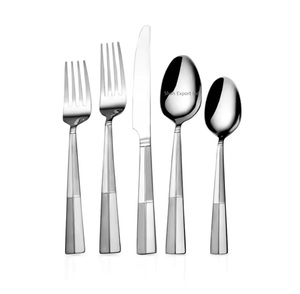 Ensemble de couverts en acier inoxydable plaqué argent à long manche carré pour hôtels et restaurants ensembles de couverts de vaisselle de table - Product Image 2