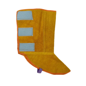 Polainas de soldadura de cuero dividido de la mejor calidad, resistente a la abrasión por calor y llama, protector de pierna y cubierta de pie, ropa de seguridad - Product Image 6