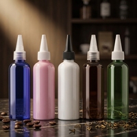 Bouteille Boston en PET de 100 ml (3,3 oz) pour cosmétiques, sérums, huiles capillaires, avec bouchon à vis et impression sérigraphiée, pour nettoyants visage - Vente en gros