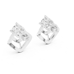 Boucles d'oreilles élégantes en or jaune 14 carats plaqué rhodium de 7 mm avec diamants cultivés en laboratoire unisexe marque de diamants rares - Product Image 4