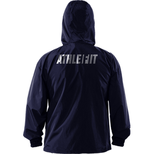 Veste coupe-vent en nylon haute performance pour hommes, imperméable, capuche, couleur unie, tissu fin, poche avant, costume personnalisé - Product Image 3