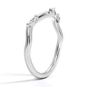 Marquise Cut Moissanite Diamond Wedding Band 9K Gold <b>Ring</b> Elegant Moissanite <b>Rings</b> - Product Image 4