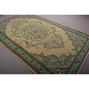 Vintage Turkish Rug 6,2x10,1 ft, <b>Yellow</b> Solid Rug - Product Image 4