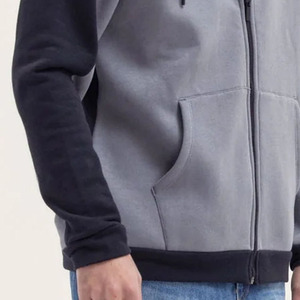 Sweat à capuche unisexe épais 100% en molleton de coton à fermeture éclair grande taille, solide, avec impression de logo personnalisé, doublure hivernale tricotée - Product Image 5