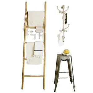 Échelle artisanale en bambou écologique – Solution de rangement économique pour la maison - Product Image 1