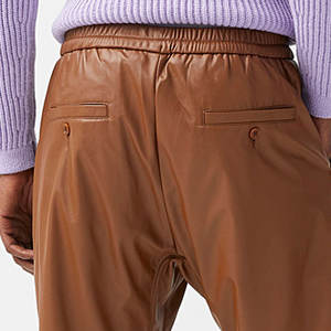 Pantalones de Cuero para Hombre de Alta Calidad Más Vendidos, Diseño Personalizado, Cintura Elástica, Ajuste Holgado, Ligeros - Product Image 6