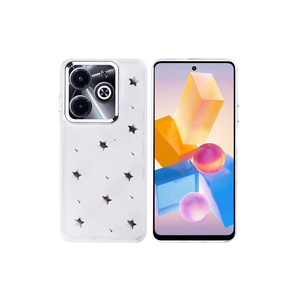 Coque en silicone transparente scintillante antichoc Infinix Hot 40i avec design airbag et motif tulipe - Compatible Vivo Y36 9A 5G XR Styles - Product Image 2