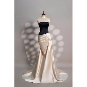 Satin Sans Manches Dernières Robes De Mariée Robe De Mariée Robe De Mariée Robe De Mariée - Product Image 2