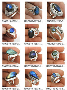 Nouveauté 925 bague en argent naturel bleu brillant Labradorite pierre précieuse brillant minimaliste belle bague de mariage dames fille bijoux - Product Image 4