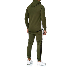 Conjunto Deportivo de Invierno al por Mayor, Chaqueta Personalizada con Capucha, Chándal de Algodón de Dos Piezas, Diseño de Parches, Chándal para Hombre - Product Image 2