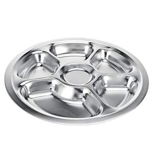 Thalis en acier ensemble de thalis en acier stl compartiment en acier inoxydable thali plateau de nourriture thali plats en acier inoxydable royaume-uni thali plaque tache - Product Image 1
