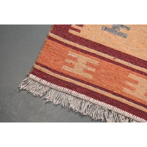 พรมวินเทจ, พรมวิ่งขนาด 2.6x6.6 ฟุต, พรมขนสัตว์สีแดงเบจ - Product Image 3