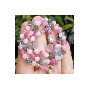 Collana rosa 2014/grigio zaffiro argento (925)