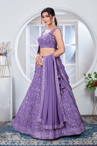 Fox Georgette Lehenga Choli avec chemisier brodé lourd tenue indienne traditionnelle mais à la mode pour toutes les occasions à vendre prix - Product Image 5