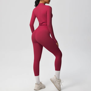 เซ็ตชุดเล่นโยคะสำหรับผู้หญิง8ชิ้นชุดเล่นฟิตเนสแบบวิดพื้นระบายอากาศได้ดีชุดออกกำลังกายแบบสุภาพ - Product Image 6