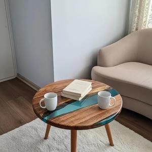 Mesa de Centro Decorativa de Resina Ecológica con Incrustaciones, Muebles Hechos a Mano para la Sala de Estar, Decoración del Hogar con Calidad de Exportación - Product Image 3