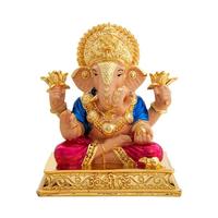 Statue de Ganesh Ji en acier inoxydable de qualité supérieure, faite à la main, plaquée or, couronne, mains de lotus, décoration artistique, décoration de la maison, temple, Diwali, anniversaire