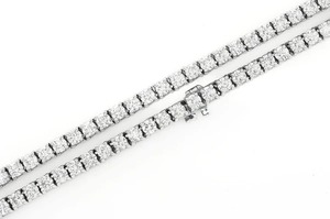 17pt Prong Set Diamants Naturels Tennis Collier Glacé Tennis Chaîne Plaqué Or Nouveau Design Hip Hop Bijoux Cadeau Fêtes Mariages - Product Image 3