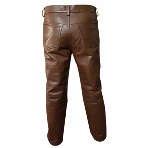 Mejor compra Hombres Pantalones de cuero apilados Ropa de calle de moda Moda con patrón recto Precio al por mayor en línea - Product Image 2