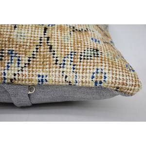 Luxury Wool Woven 12x12 Inch Beige Vintage <b>Fluffy</b> Embroidered Decorative <b>Cushion</b> Non-Slip Eco-Friendly Removable & Washable - Product Image 4