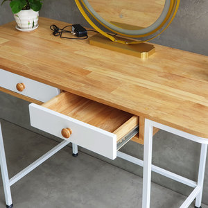 Modern <b>Lighted</b> Makeup <b>Vanity</b> with Rubber Wood Top & Iron Legs-BTD68064 - Product Image 5