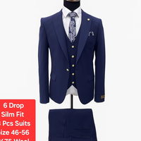 Costume trois pièces pour homme style britannique, blazer, gilet et pantalon en coton élasthanne anti-plis, idéal pour mariage, bal et affaires