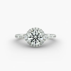 Anillo de Compromiso con Halo de Diamantes Estilo Catedral, Anillo de Diseño para Cualquier Función o Fiesta - Product Image 5