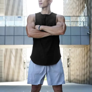 Camiseta sin mangas blanca ecológica personalizada para hombre, ropa deportiva de secado rápido, ropa deportiva de verano antiestática, ropa de gimnasio transpirable de talla grande - Product Image 2