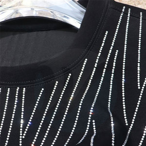 Vente en gros de sweatshirts respirants de style unique de grande taille avec strass - Product Image 2