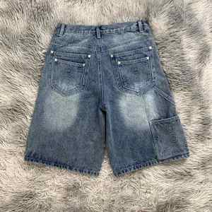 Half Pants Loose Carpenter Denim Jean Shorts - Product Image 6