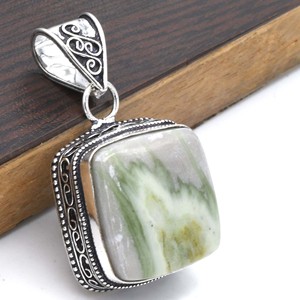 Excellence Green <b>Opal</b> <b>Pendant</b> Solid 925 Starling Silver Handmade Religious Christian Jewelry Gift Mainly Made of Brass - Product Image 3