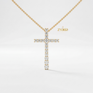 Collar con Colgante de Cruz de Diamantes Cultivados en Laboratorio, Cadena de Oro de Plata Esterlina 925, Collar con Cruz de Fe para Mujer, Joyería de Regalo Religiosa - Product Image 2