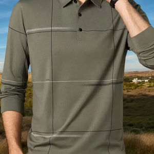 Camiseta Polo Casual para Hombre, 100% Algodón, Manga Larga, Transpirable, Diseño Sólido, Personalizable, ODM Disponible - Product Image 3