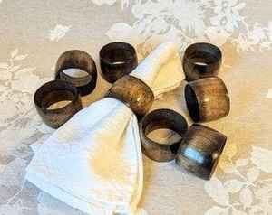 Vente en gros de ronds de serviette en bois ovales Collection de vaisselle bon marché de l'Inde Anneaux porte-serviettes en bois - Product Image 4