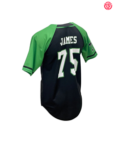 Camisetas de Béisbol Personalizadas al por Mayor, Diseño Clásico en Negro, Verde y Azul, Sublimación con su Logotipo, Transpirables, 100% Poliéster - Product Image 2