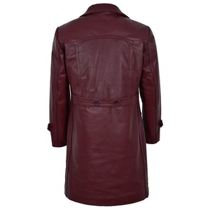 เสื้อโค้ทหนังสไตล์ซาฟารีสำหรับผู้ชายเสื้อแจ็คเก็ตหนังยาว2024เทรนด์สินค้าใหม่ - Product Image 5