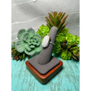 Navajo-<b>Crafted</b> Opal and Sterling Silver Ring Size 6 Cultural Collectible Jewelry - Product Image 3