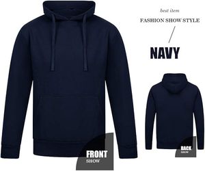Sudadera con Capucha de Invierno para Hombre de Alta Calidad ODM, Transpirable, de Forro Polar, 360g, Poliéster/Algodón, con Bolsillo Personalizado y Diseño Sólido - Product Image 2