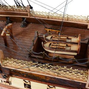 เรือจำลองชัยชนะทาสีด้วยมือขนาด80ซม. สไตล์อังกฤษเรือแบบโบราณเรือทัพเรือแบบอิสระตกแต่งบ้านพื้นทองแดงตรง - Product Image 5