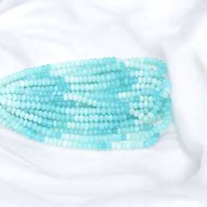 Sky <b>Blue</b> Shaded Candy <b>Opal</b> Smooth Rondelle Loose Gemstone Strand 7mm to 10mm for Jewelry Making Wholesale From India - Product Image 5