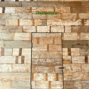 Panneau mural moderne géométrique rustique en teck recyclé pour salon, villa, décoration intérieure, revêtement mural insonorisant - Product Image 3