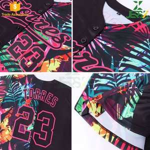 High Quality Unisex Customized Logo Printed Heat-Transfer Breathable Quick Dry <b>Baseball</b> Uniform <b>Set</b> Polyester/Cotton Jersey - Product Image 4