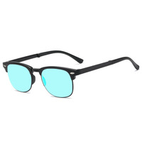 Vente en gros logo personnalisé unisexe rouge vert faiblesse lunettes correctrices pliable cadre rouge vert colorblind lunettes de soleil avec boîte