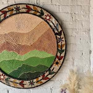 Mountain Serenity Handcrafted <b>Mosaic</b> & Textured Wall <b>Art</b> Unique Customizable Wall Accents - Product Image 2