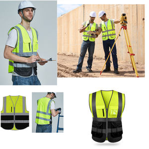 Chaleco de seguridad reflectante de alta visibilidad para construcción, ropa de trabajo con múltiples bolsillos, día y noche - Product Image 2