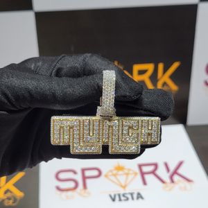 Vente en gros personnalisé "MUNCH" lettre pendentif VVS moissanite Hip Hop glacé nom personnalisé diamant Bling bijoux pour hommes et femmes - Product Image 3