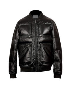 Vente en gros Bomber d'hiver décontracté pour hommes blouson en cuir col montant avec logo à l'avant taille XL technique de teinture unie service OEM - Product Image 1