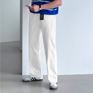 Pantalones de hombre, pantalones casuales de pierna ancha de primera calidad, pantalones de uso diario Unisex de algodón elástico de 4 vías, ropa de calle suave y cómoda, 4 colores H4009 - Product Image 4