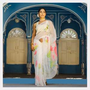 Venta al por mayor suministro clásico Kota Doriya seda sari con bordes tradicionales blusa para niñas disponibles para la venta - Product Image 4